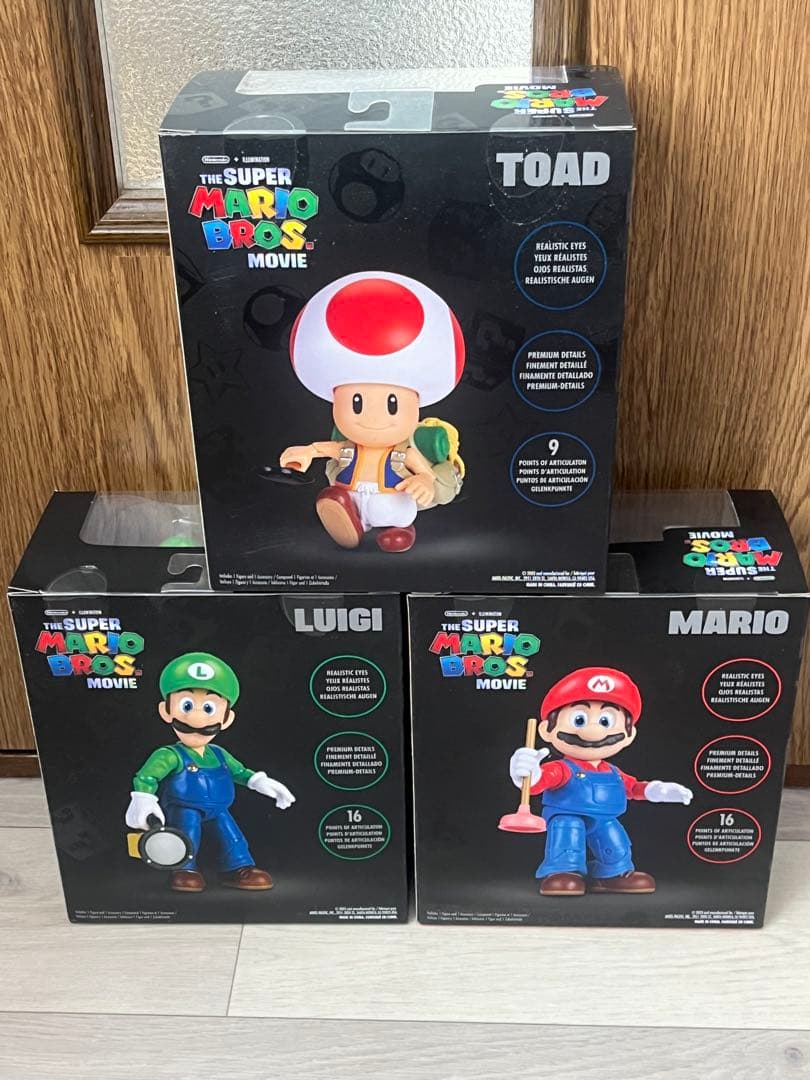 新品　任天堂　マリオ　ムービー　フィギュア　ルイージ　キノピオ　3体セット