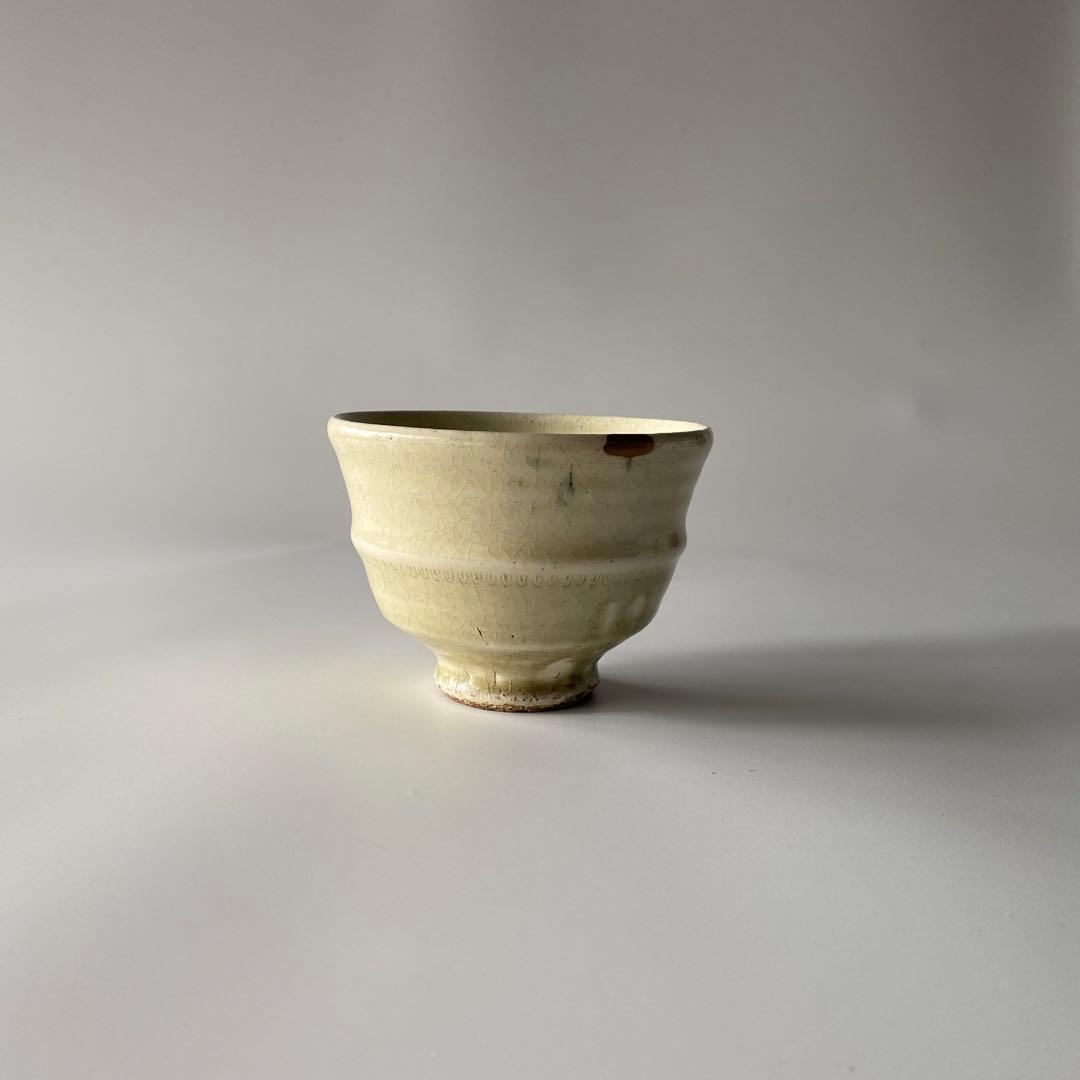 舩木研兒 白釉押紋茶碗 布志名 舩木道忠 バーナードリーチ 山陰 民藝 金継ぎ有