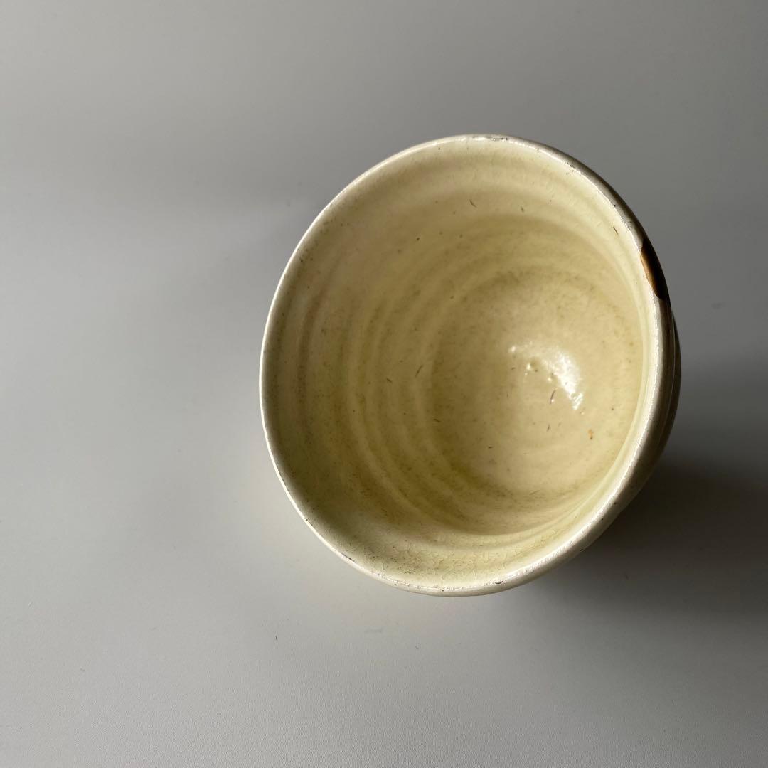 舩木研兒 白釉押紋茶碗 布志名 舩木道忠 バーナードリーチ 山陰 民藝 金継ぎ有