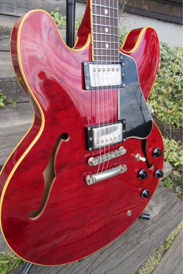 Navigator エレキギター 赤　セミアコ　バーズアイ