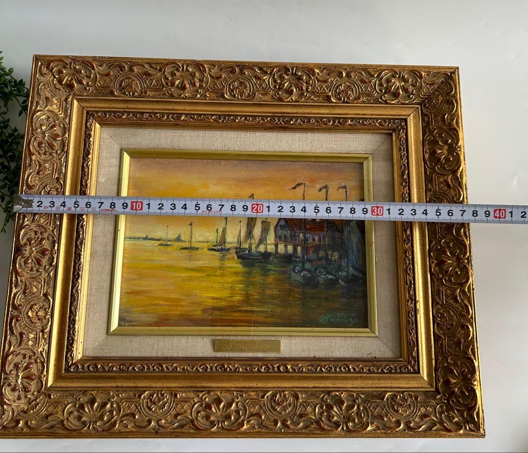 油彩画 Volendam 作家銘あり　額絵　美術品