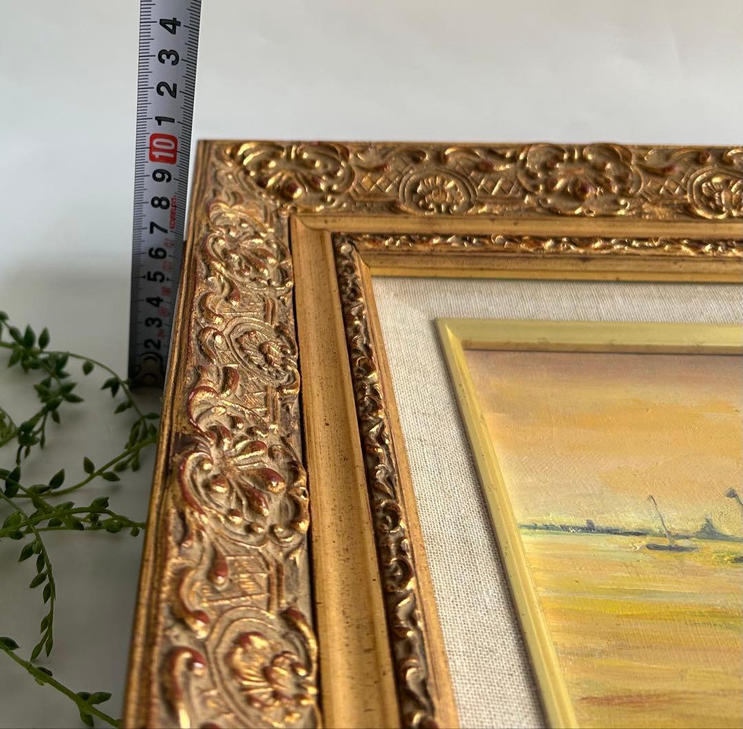 油彩画 Volendam 作家銘あり　額絵　美術品