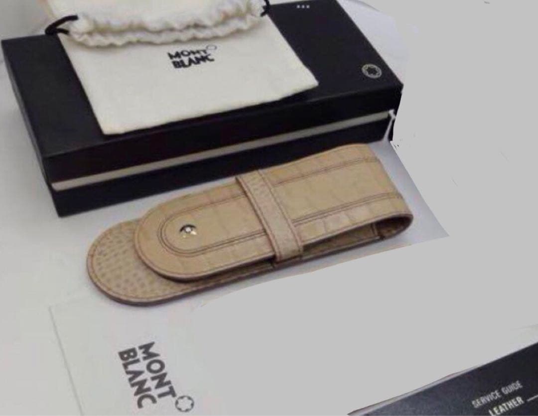 最高級パリの香り★モンブラン　ボエム・クロコデザイン本革製ペンポーチ2〜3本差し