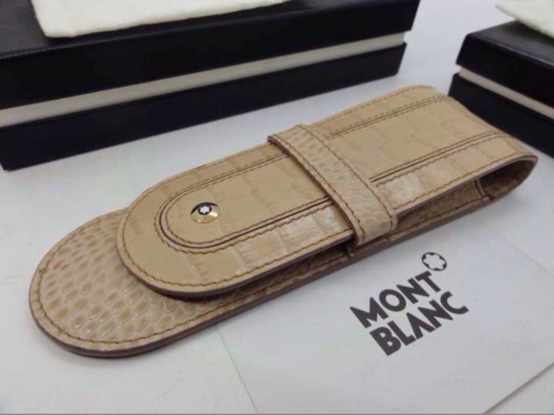最高級パリの香り★モンブラン　ボエム・クロコデザイン本革製ペンポーチ2〜3本差し