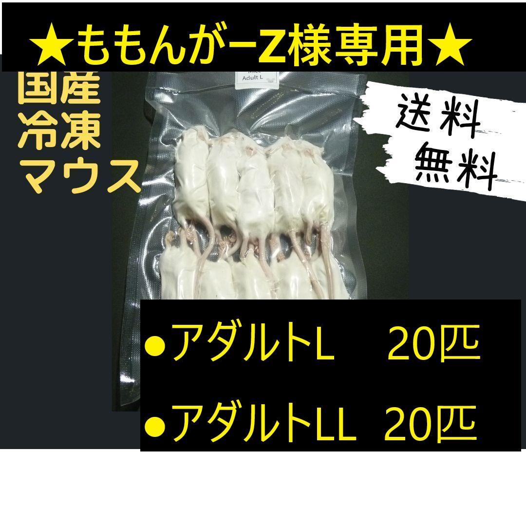 ★ももんがーZ★国産 冷凍マウス アダルトL20匹●アダルトLL 20匹