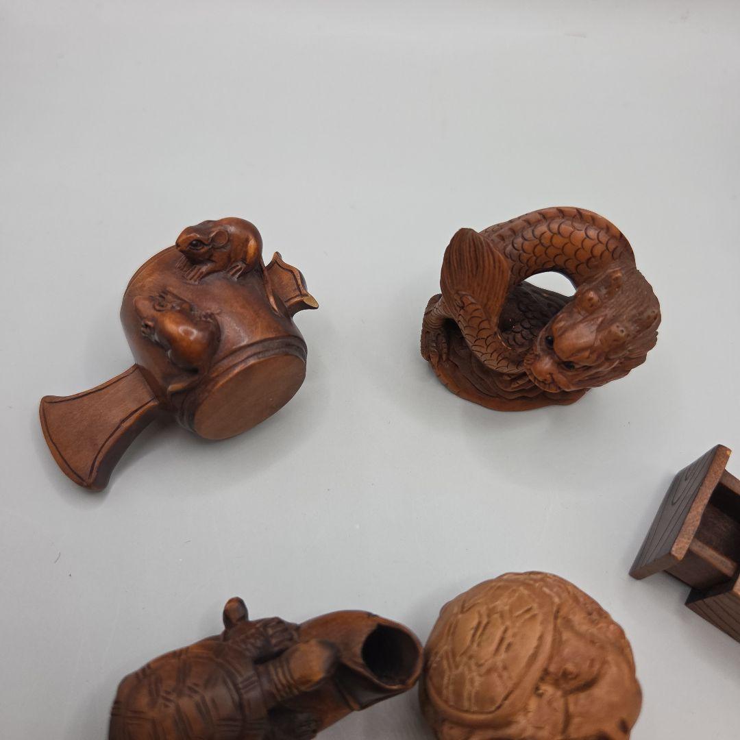 根付木彫り13点セット日昇米太郎