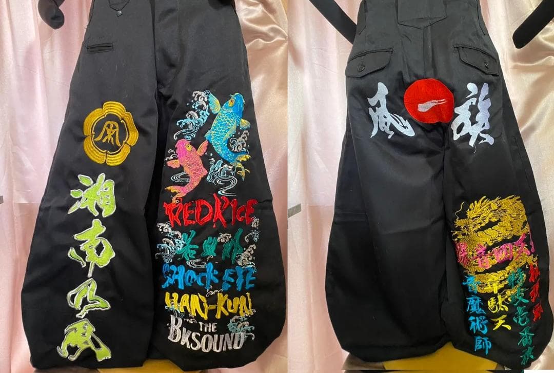 値下げ中！湘南乃風 刺繍デザインの黒 ニッカ