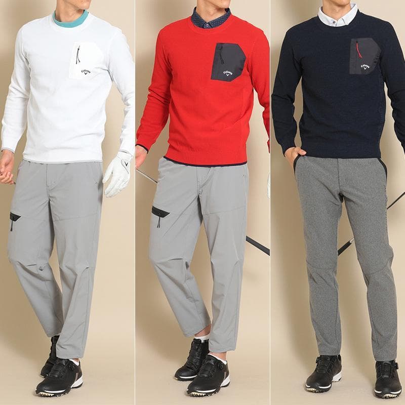 キャロウェイC22218100　メンズニット　ネイビー　Lサイズ