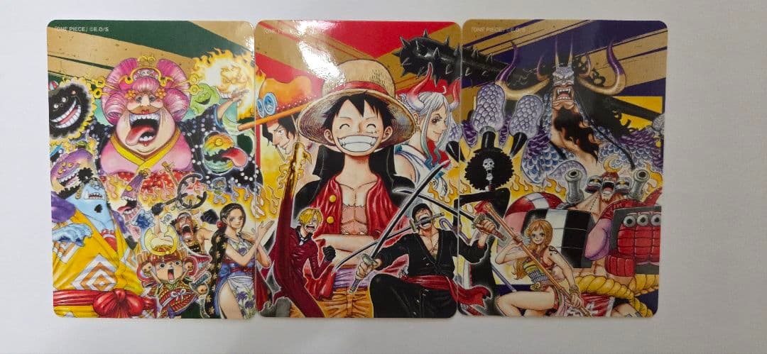 ワンピース限定ナツコミダブルステッカー尾田栄一郎サイン3枚セット