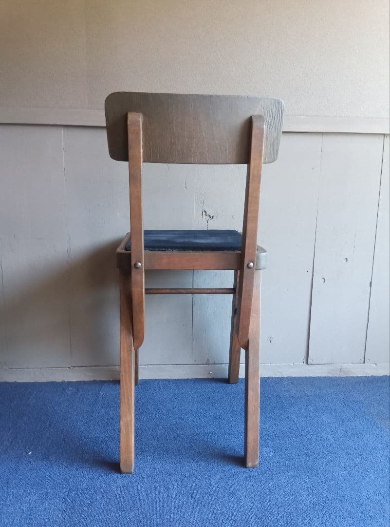 木製子供用チェア 直線的デザイン　ヴィンテージ　レトロ