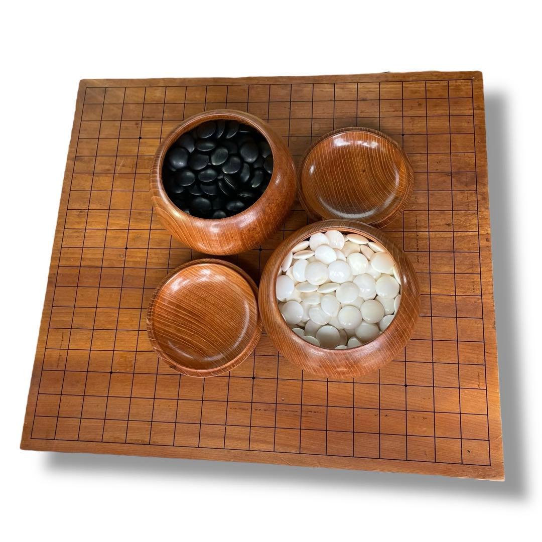 高級囲碁盤 囲碁盤 高級碁石 本蛤碁石 那智黒石 碁笥 へそ有り セット