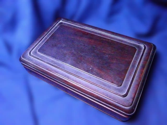 とても硬い唐木の文箱、硯箱 四方箱 古玩 書道 時代 紫檀 文房