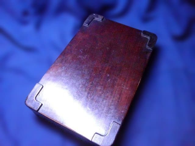 とても硬い唐木の文箱、硯箱 四方箱 古玩 書道 時代 紫檀 文房