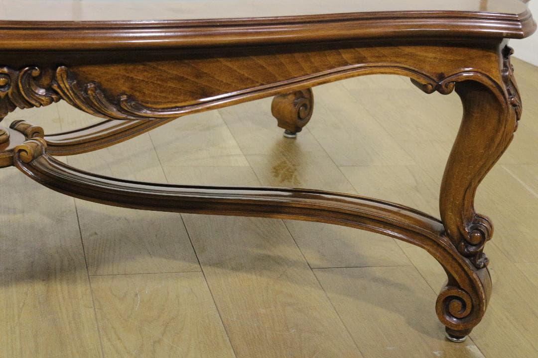 KARGES FUNITURE★木製センターテーブル★ガラス天板★ネコ脚★