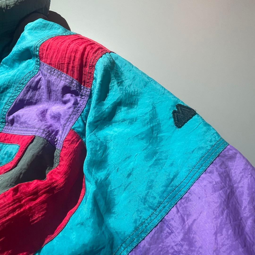 古着 スキーナイロンジャケット 中綿ブルゾン マルチカラー