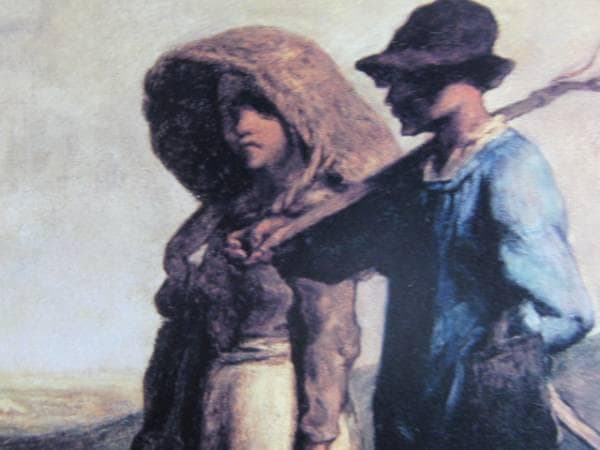 ジャン＝フランソワ・ミレー、仕事に行く人、希少な額装用画集より、新品高級額装付