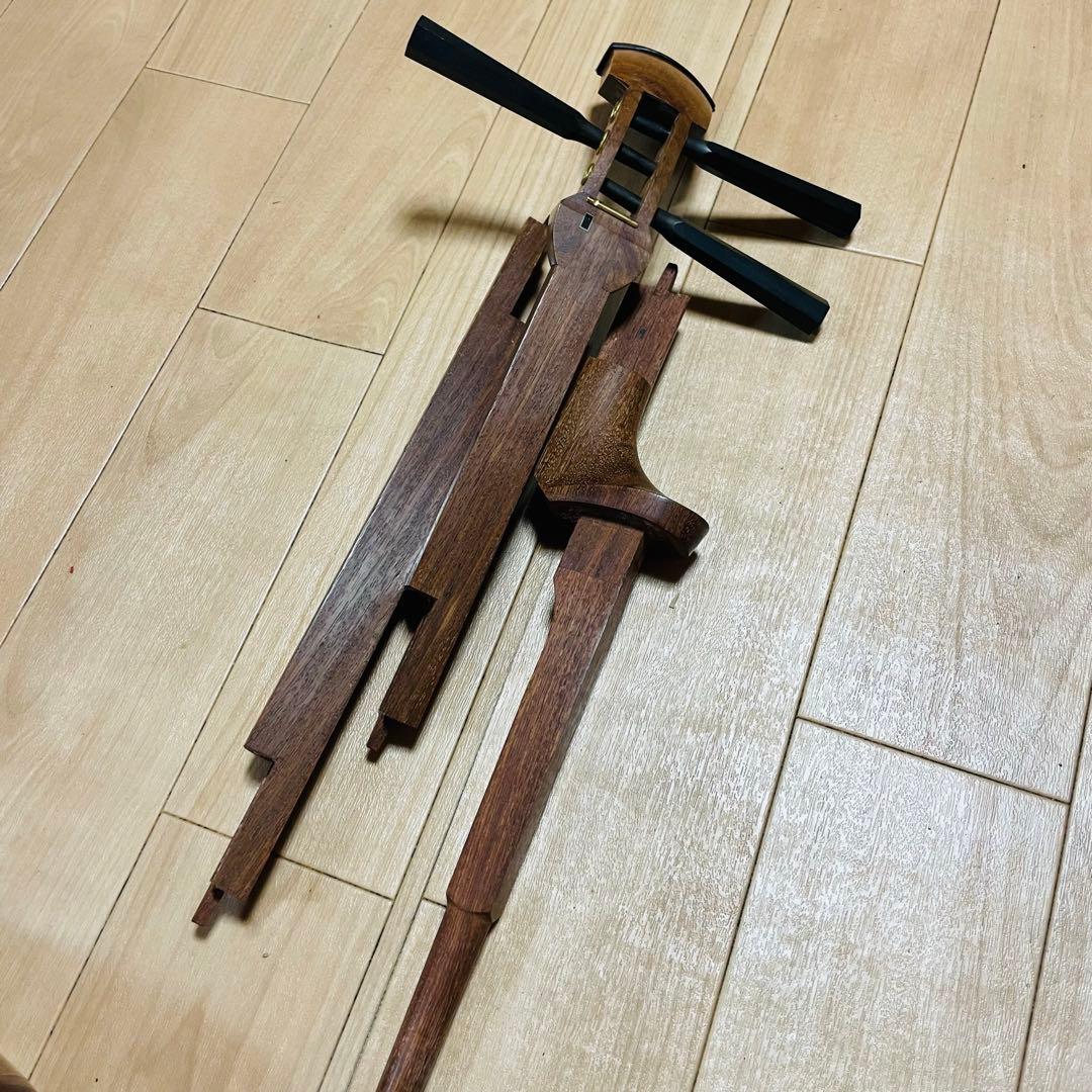 三味線　かりん　花林材　ハードケース付　現状品