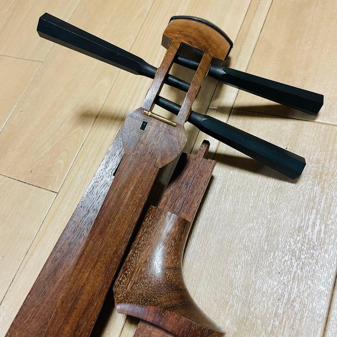 三味線　かりん　花林材　ハードケース付　現状品