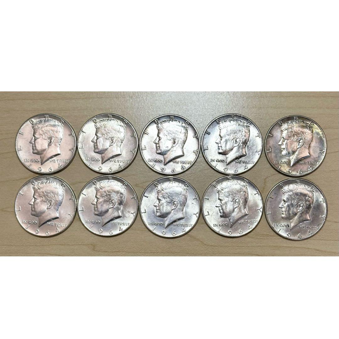 ケネディ ハーフダラー 1964年 10枚 銀貨 シルバー 銀品位90