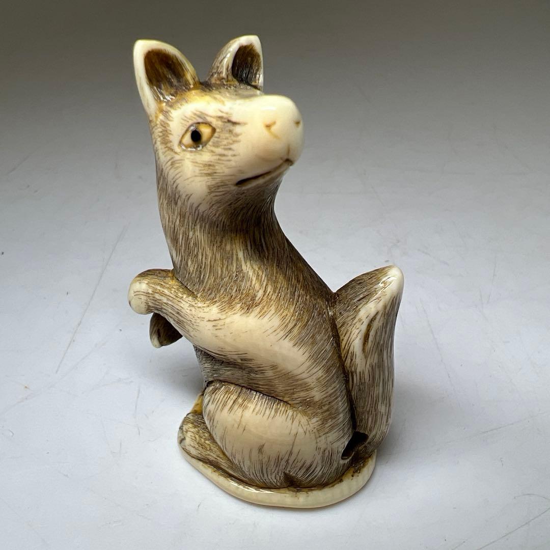 友光在銘　極上大振キツネ根付　31g 東Y8-0204☆2Fトコサ