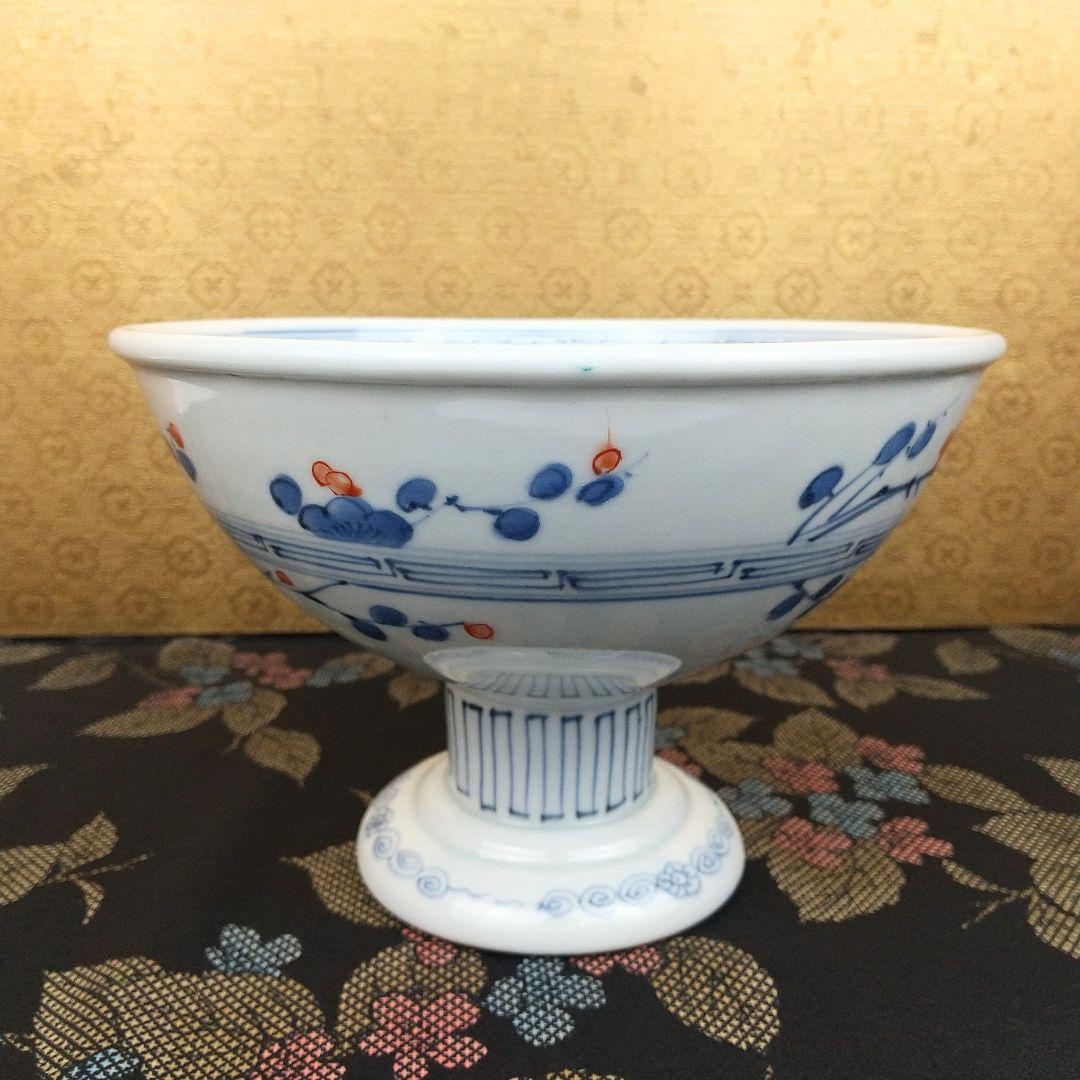 【お値下げしました！】古伊万里　色絵　蝶　丸文　盃洗