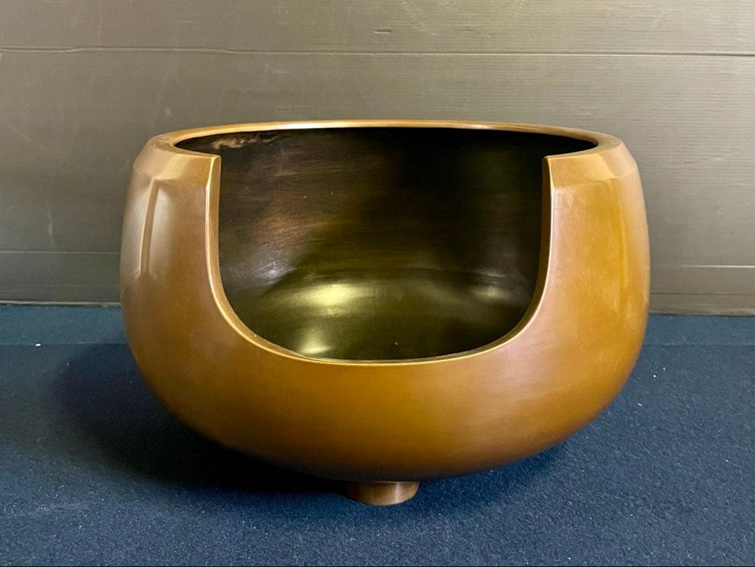 割引❣️【未使用 美品】「母」 唐銅 風炉 助伝 共箱 茶道具（1014あ③）