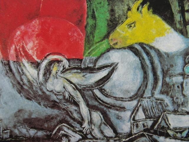 シャガール、【復活祭】、画集画、新品高級額 額装付、状態良好