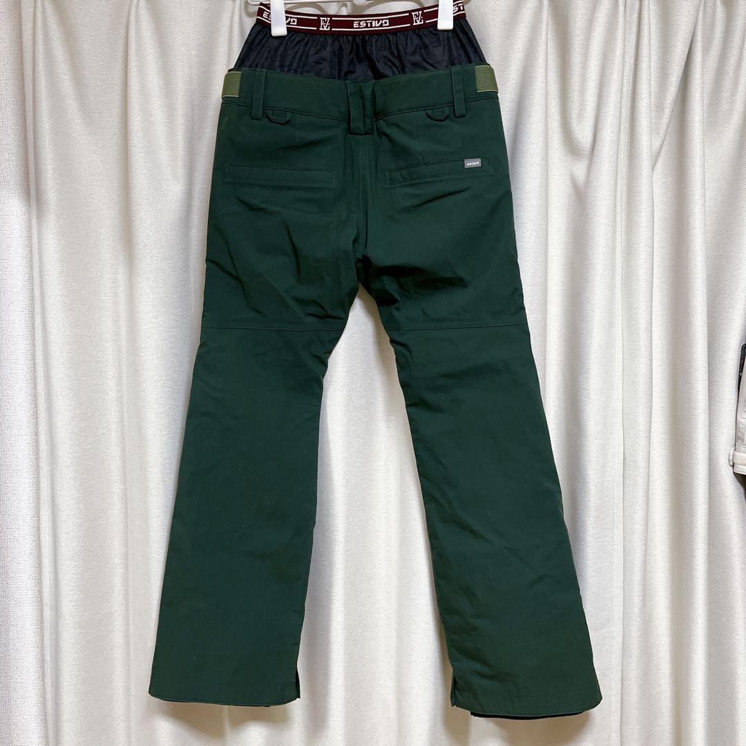 【美品】Mサイズ　スノーボードウェア　白　グリーン　上下セット ESTIVO