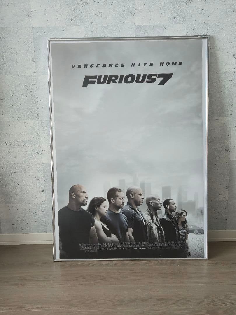 Fast Furious 7 映画 27x40 ワンシートポスター+額縁付き