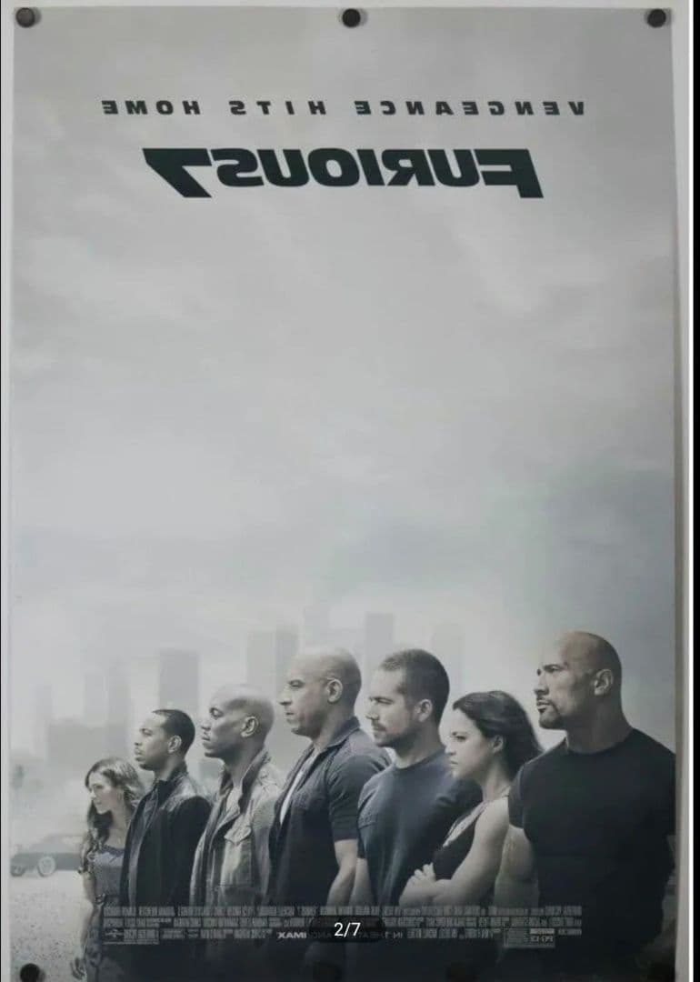 Fast Furious 7 映画 27x40 ワンシートポスター+額縁付き