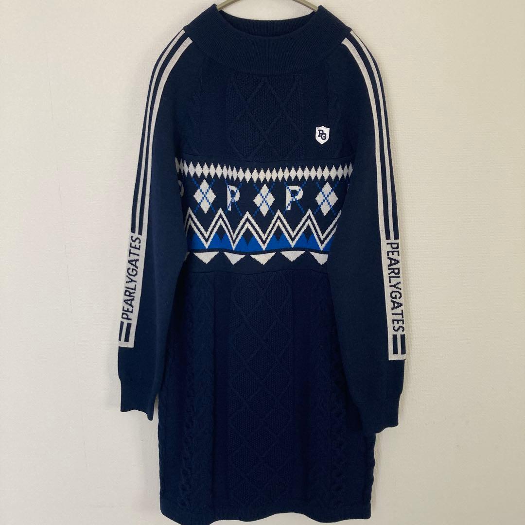 タグ付新品！PEARLY GATESパーリーゲイツ　ケーブルニット　ワンピース