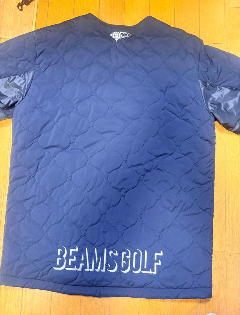BEAMSGOLFORANGELABELウェーブキルトパデッドストレッチブルゾン