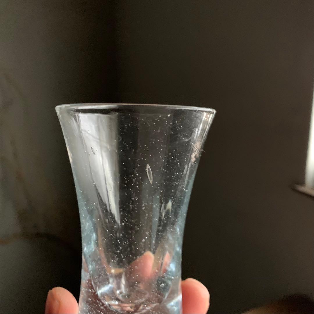 気泡のあるグラス 昭和レトロ 古道具 アンティーク 琉球ガラス？