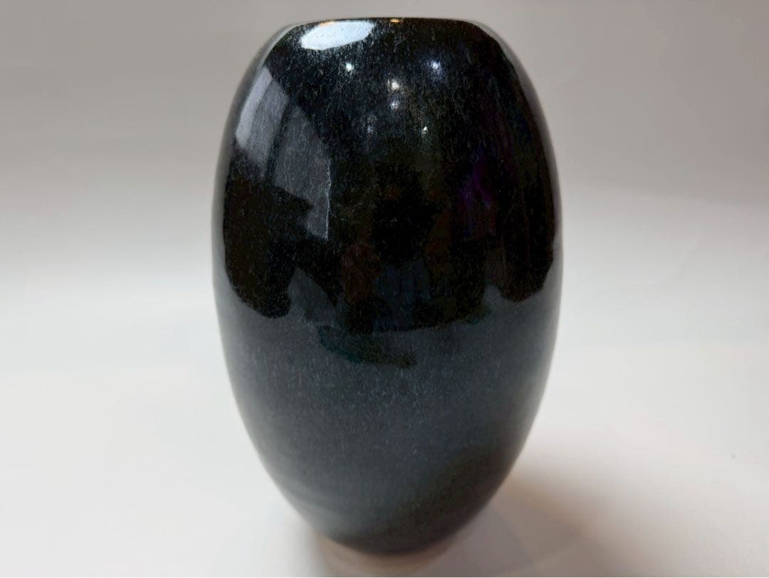 人間国宝・清水卵一作　窯変天目秞花統 共箱、共布付