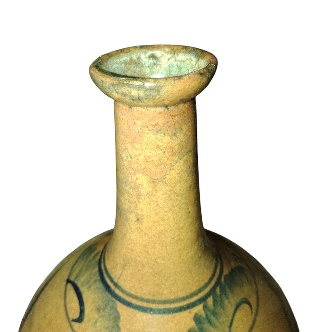 古伊万里波佐見系　飴釉笹徳利　花瓶　酒器