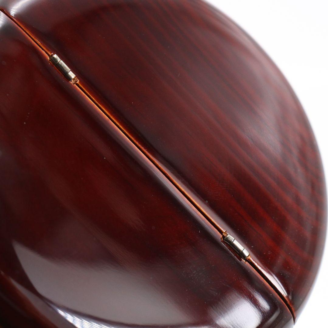 中谷秀斎作 老松 薄茶器 溜真塗 山中塗 茶道具 共箱　V986