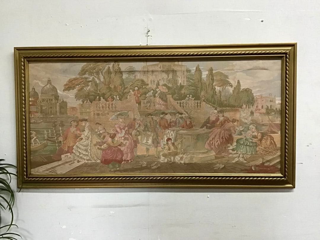 管179☆イタリア製☆ゴブラン織☆額絵