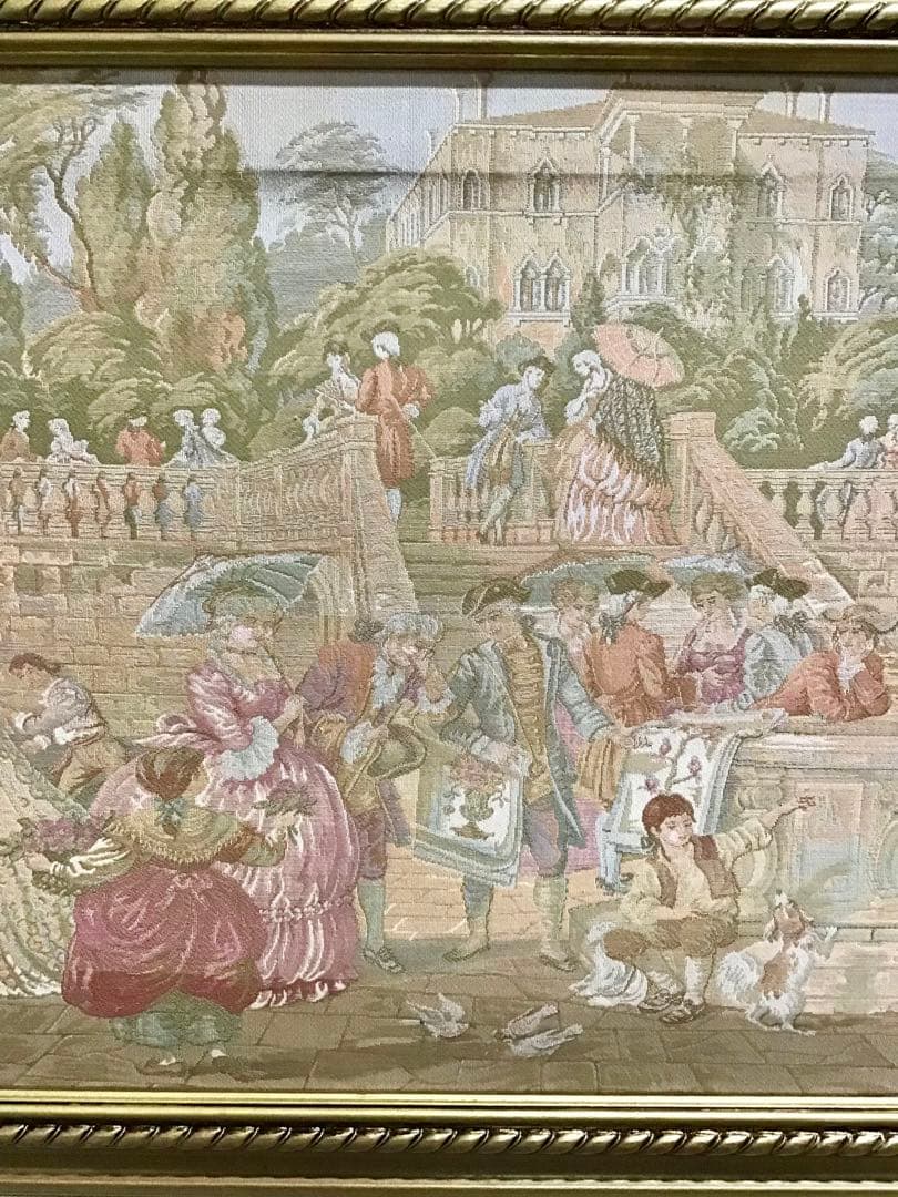 管179☆イタリア製☆ゴブラン織☆額絵