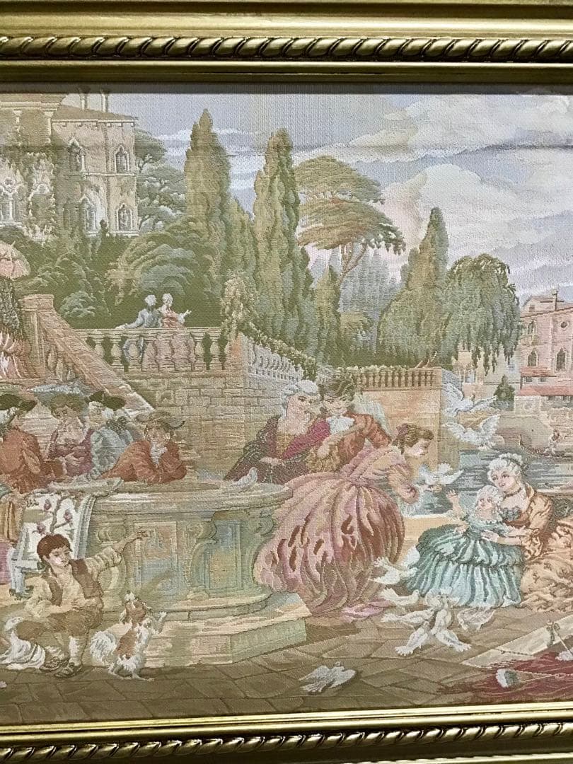 管179☆イタリア製☆ゴブラン織☆額絵