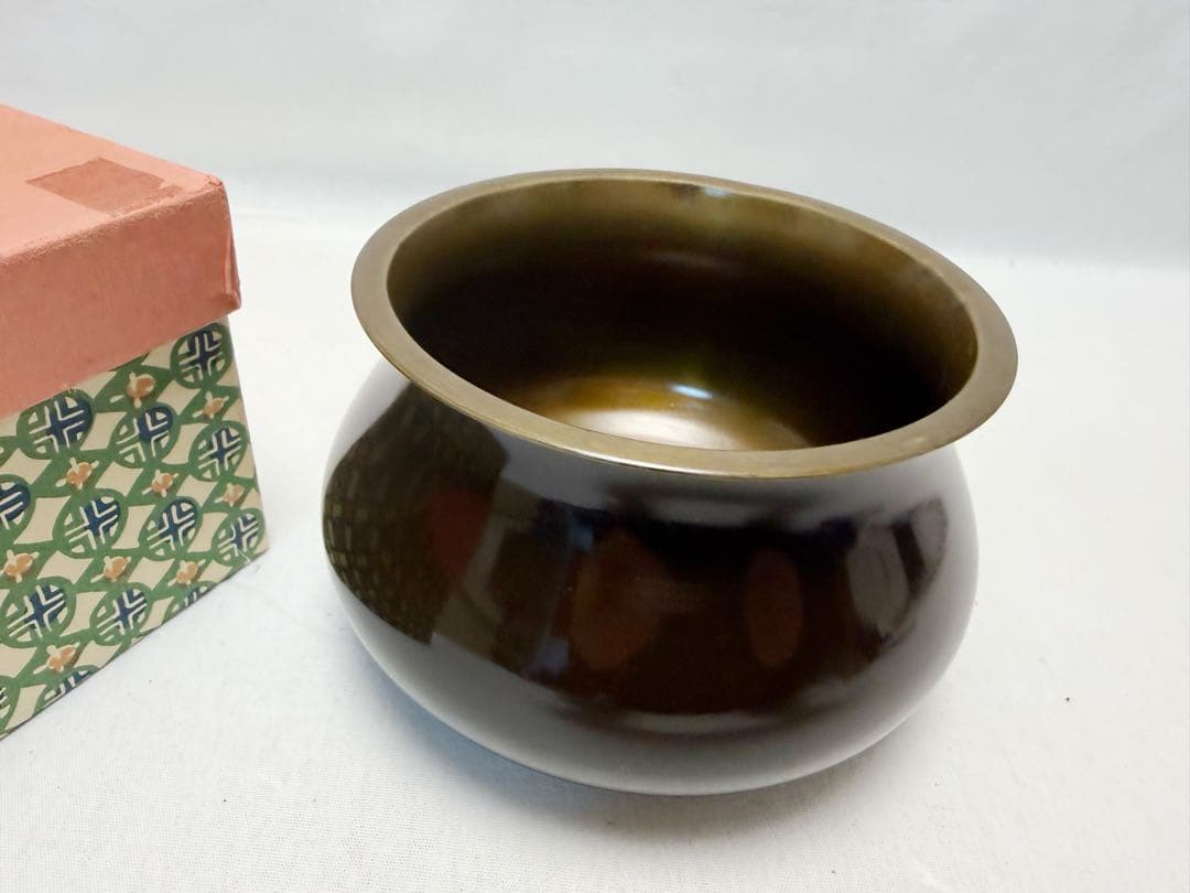 ほぼ未使用 茶道具 中川浄益造 唐銅 建水 净益 刻印