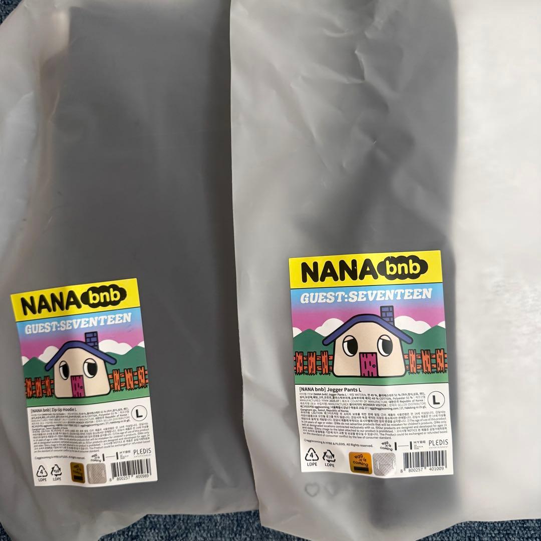 SEVENTEEN ナナ民泊 NANAbnb フーディー　上下セット Lサイズ