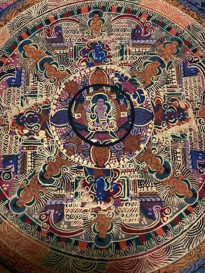 《 チベット密教　新品　1点物 》 手描き　曼荼羅　仏陀　釈迦　仏画　仏教　f3