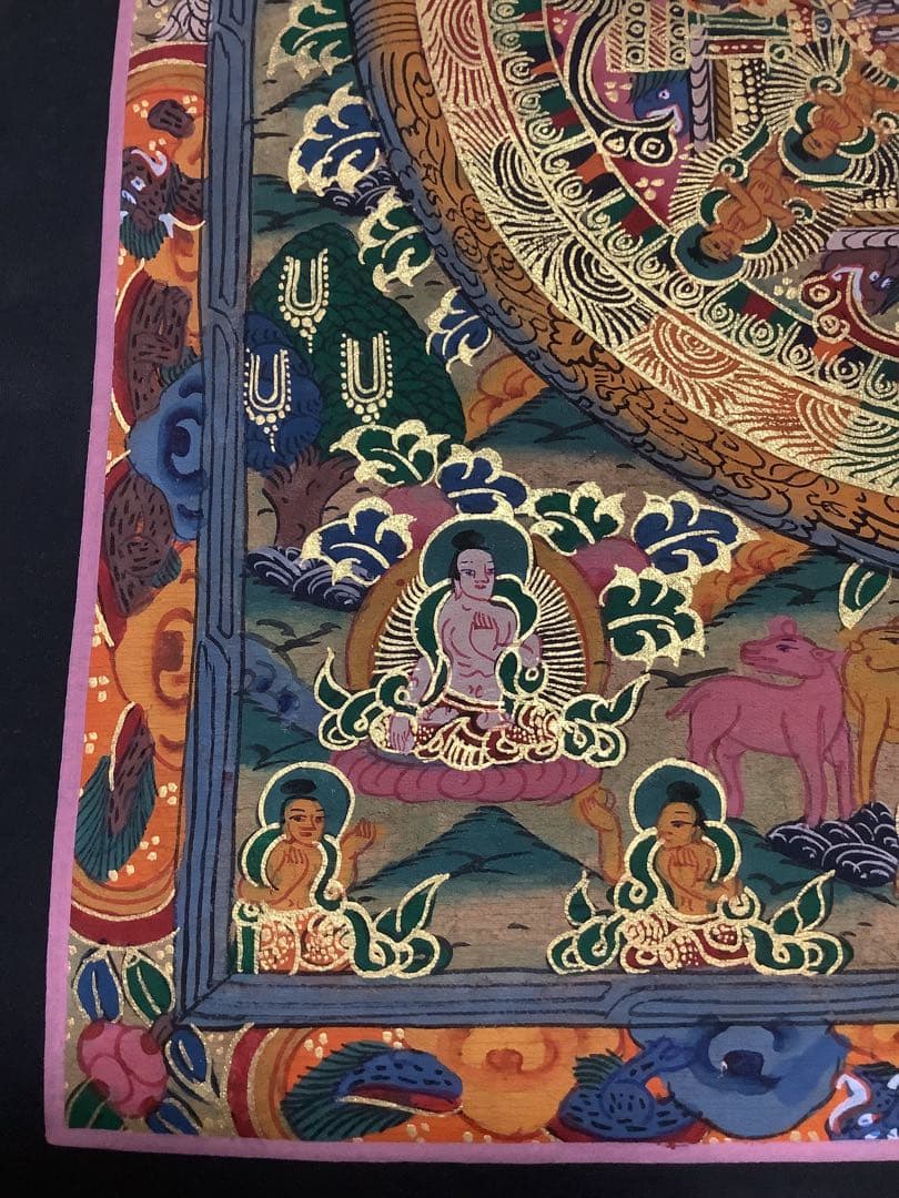 《 チベット密教　新品　1点物 》 手描き　曼荼羅　仏陀　釈迦　仏画　仏教　f3