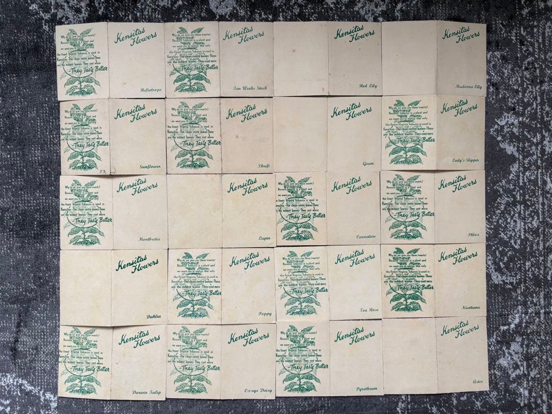 英国アンティーク　ケンジタス　シルクカード　60枚　ミディアムサイズ　ノベルティ