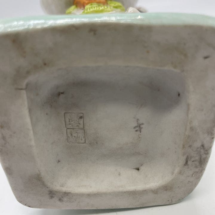 骨董品 色絵万古 置物