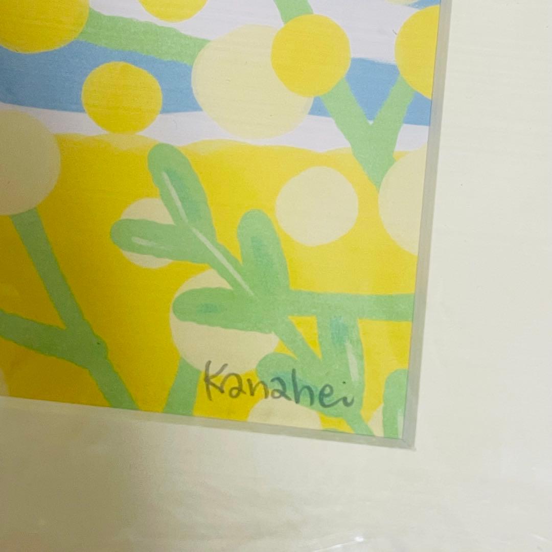 カナヘイの小動物　額装　ミモザ　サイン入り　ピスケとうさぎ