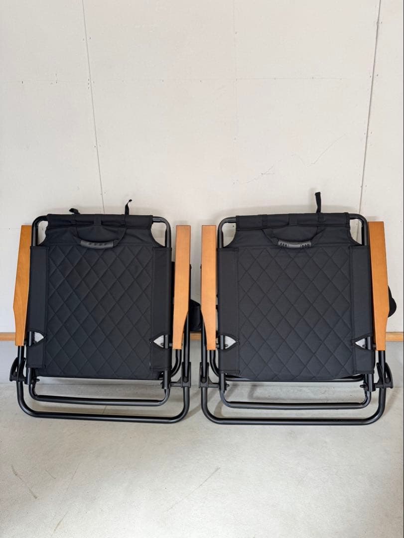 WAQリクライニングローチェア　ブラック2脚セット