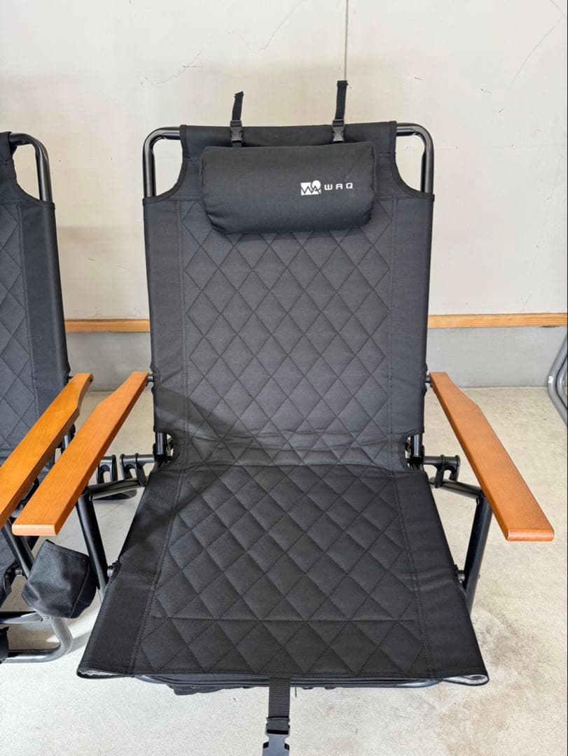WAQリクライニングローチェア　ブラック2脚セット