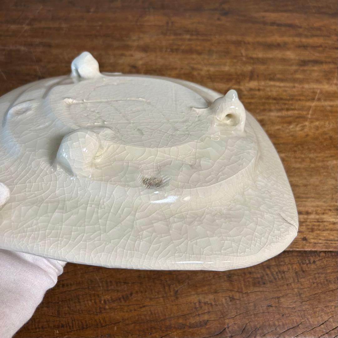 鯉江良二 Ryoji Koie 「良」 「1983」 白磁 皿 三足 本物保証