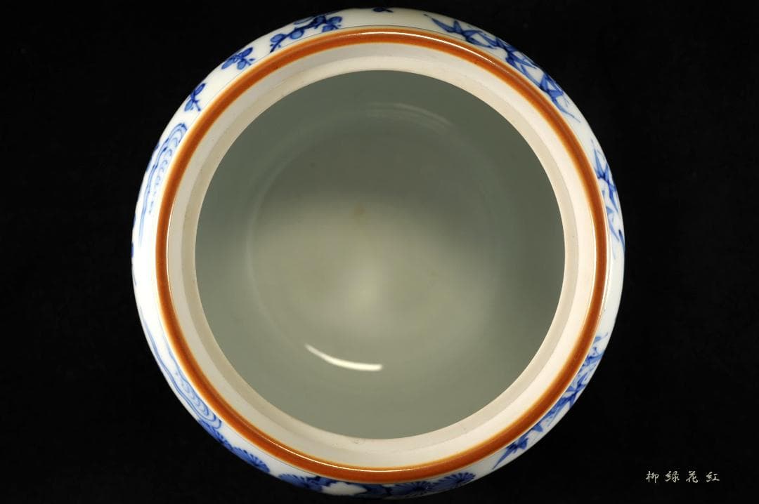 五代 三浦竹泉 祥瑞 松竹梅花鳥 水指 共箱 茶道具